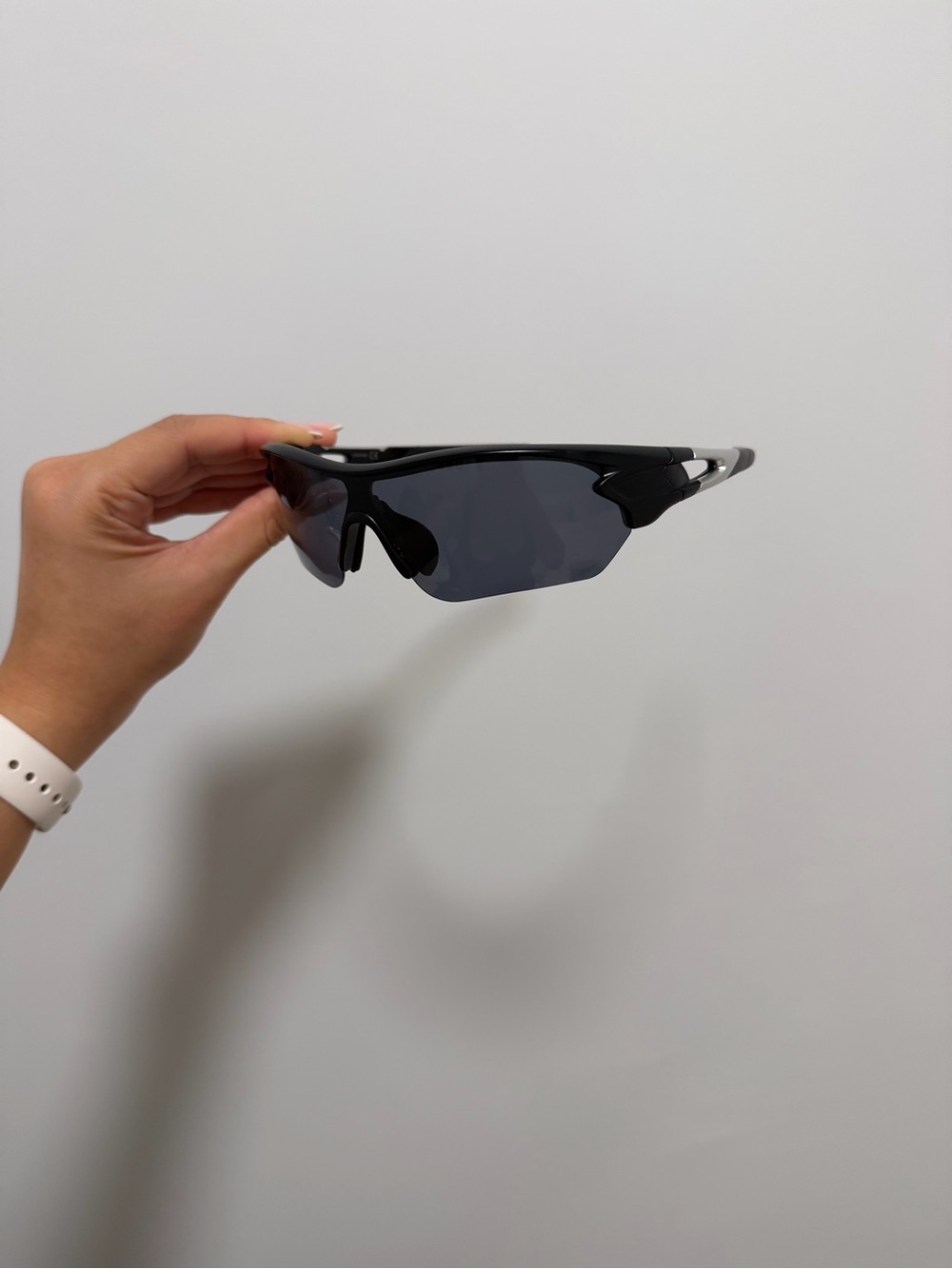 Sporty Black Shield Sunglasses
